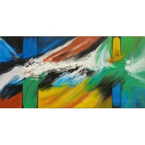Abdul Rahim Awan, Briskness, 12 x 24 Inch, Acrylic on Canvas, Abstract Painting, AC-ABA-014